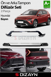 S-Dizayn Hyundai Bayon Ön ve Arka Tampon Koruma Difüzör Seti 2021-2025 A+ Kalite