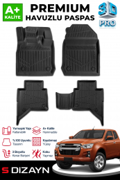 S-Dizayn Isuzu D-Max 3D Pro Havuzlu Paspas 2019 Üzeri A+ Kalite