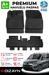 S-Dizayn Toyota Proace City 3D Pro Havuzlu Paspas 2018 Üzeri A+ Kalite