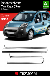 S-Dizayn Citroen Nemo Krom Yan Kapı Çıtası 4 Prç 2008-2017
