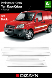 S-Dizayn Fiat Doblo Krom Yan Kapı Çıtası 4 Prç 2006-2010 (Geniş)