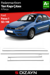 S-Dizayn Ford Focus 1 Krom Yan Kapı Çıtası 4 Prç 1998-2005