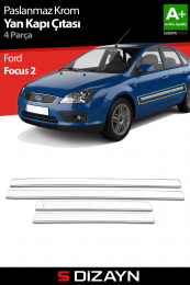 S-Dizayn Ford Focus 2 Krom Yan Kapı Çıtası 4 Prç 2005-2011