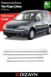 S-Dizayn VW Caddy Krom Yan Kapı Çıtası 4 Prç 2004-2015