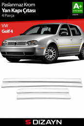 S-Dizayn VW Golf 4 Krom Yan Kapı Çıtası 4 Prç 1998-2004