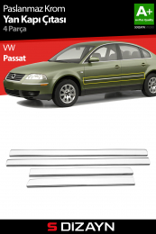 S-Dizayn VW Passat 3B Krom Yan Kapı Çıtası 4 Prç 1998-2005