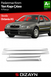 S-Dizayn Skoda Octavia A5 Krom Yan Kapı Çıtası 4 Prç. 2004-2013