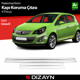 S-Dizayn Opel Corsa D Kapı Koruma Çıtası Krom 2007-2014