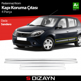 S-Dizayn Dacia Sandero Kapı Koruma Çıtası Krom 2008-2013