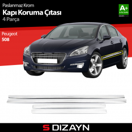 S-Dizayn Peugeot 508 Kapı Koruma Çıtası Krom 2011-2017