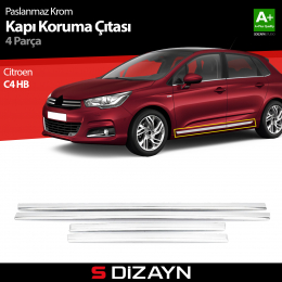 S-Dizayn Citroen C4 HB Kapı Koruma Çıtası Krom 2010-2020