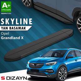 S-Dizayn Opel Grandland X Skyline Siyah Yan Basamak 183 Cm 2017-2024 A+ Kalite