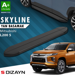 S-Dizayn Mitsubishi L200 5 Makyajlı Skyline Siyah Yan Basamak 203 Cm 2019-2023 A+ Kalite