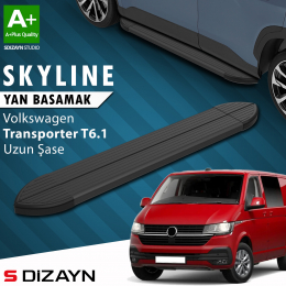 S-Dizayn VW Transporter T6.1 Uzun Şase Skyline Siyah Yan Basamak 253 Cm 2019-2024 A+ Kalite