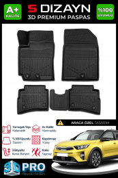 S-Dizayn Kia Stonic 3D Pro Havuzlu Paspas 2017 Üzeri A+ Kalite