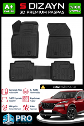 S-Dizayn Nissan X-Trail Benzinli 3D Pro Havuzlu Paspas 2022 Üzeri A+ Kalite
