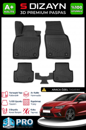 S-Dizayn Seat Ibiza 3D Pro Havuzlu Paspas 2017 Üzeri A+ Kalite