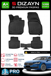 S-Dizayn Skoda SuperB 3D Pro Havuzlu Paspas 2024 Üzeri A+ Kalite