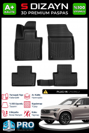 S-Dizayn Volvo XC90 Plug-IN 3D Pro Havuzlu Paspas 2024 Üzeri A+ Kalite