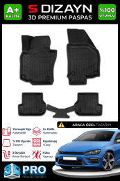 S-Dizayn VW Scirocco 3D Pro Havuzlu Paspas 2008 Üzeri A+ Kalite