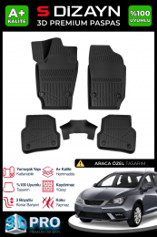 S-Dizayn Seat Ibiza 3D Pro Havuzlu Paspas 2002-2008 A+ Kalite