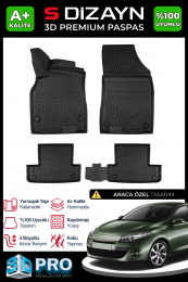 S-Dizayn Renault Megane 3 SW 3D Pro Havuzlu Paspas 2010-2015 A+ Kalite