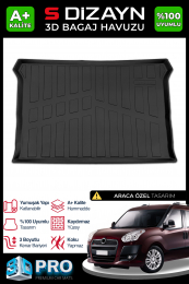 S-Dizayn Fiat Doblo Geniş Aile 3D Pro Bagaj Havuzu 2010-2022 A+ Kalite