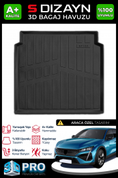 S-Dizayn Peugeot 408 3D Pro Bagaj Havuzu 2023 Üzeri A+ Kalite