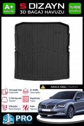 S-Dizayn Skoda SuperB 3D Pro Bagaj Havuzu 2015-2024 A+ Kalite