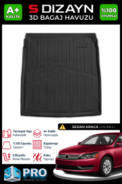 S-Dizayn VW Passat B7 3D Pro Bagaj Havuzu 2010-2015 A+ Kalite
