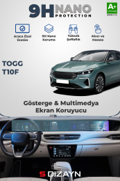 S-Dizayn Togg T10F 9H Nano Gösterge & Multimedya Ekran Koruyucu 2'Li Set (PARLAK) 2025 Üzeri A+ Kalite