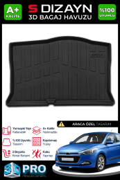 S-Dizayn Hyundai i20 3D Pro Bagaj Havuzu 2014-2020 A+ Kalite