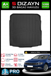 S-Dizayn VW Passat B8 3D Pro Bagaj Havuzu 2015-2023 A+ Kalite
