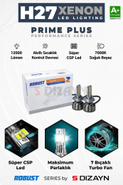 S-Dizayn Prime Plus H27 Led Xenon / 45W / 12000 LM / 7000K A+ Kalite