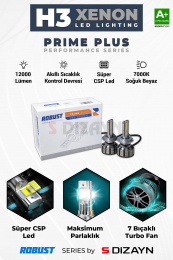 S-Dizayn Prime Plus H3 Led Xenon / 45W / 12000 LM / 7000K A+ Kalite