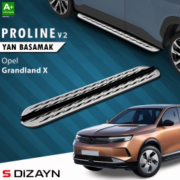 S-Dizayn Opel Grandland X 2 Elektrikli OEM Still Pro V2 Aluminyum Yan Basamak 193 Cm 2024 Üzeri A+ Kalite