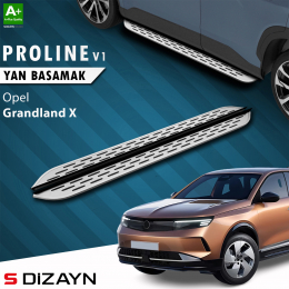 S-Dizayn Opel Grandland X 2 Elektrikli OEM Still Pro V1 Aluminyum Yan Basamak 193 Cm 2024 Üzeri A+ Kalite