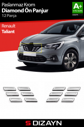 S-Dizayn Renault Taliant Krom Ön Panjur Diamond Model 12 Prç. 2021 Üzeri A+ Kalite