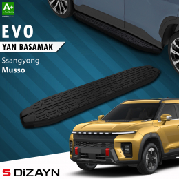S-Dizayn Ssangyong Musso Elektrikli Evo Siyah Yan Basamak 223 Cm 2025 Üzeri A+ Kalite