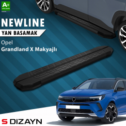 S-Dizayn Opel Grandland X Makyajlı Hybrid NewLine Siyah Yan Basamak 183 Cm 2021-2024 A+ Kalite