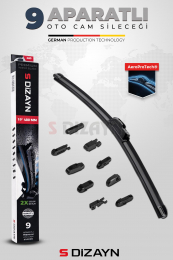 S-Dizayn 9 Aparatlı Oto Cam Sileceği 75 Cm 30 İnç Universal A+ Kalite