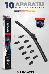 S-Dizayn 10 Aparatlı Oto Cam Sileceği 55 Cm 22 İnç Universal A+ Kalite