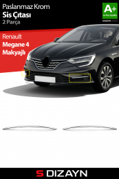 S-Dizayn Renault Megane 4 Makyajlı Krom Sis Çıtası 2 Prç 2020 Üzeri A+ Kalite