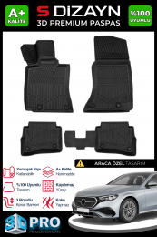 S-Dizayn Mercedes E Serisi W214 3D Pro Havuzlu Paspas 2020 Üzeri A+ Kalite