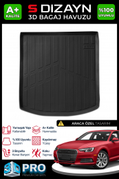 S-Dizayn Audi A4 3D Pro Bagaj Havuzu 2016-2025 A+ Kalite