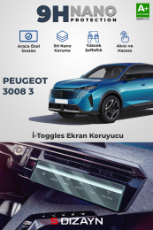 S-Dizayn Peugeot 3008 3 9H Nano İ-Toggle Klima Kontrol Ünitesi Ekran Koruyucu (PARLAK) 2024 Üzeri A+ Kalite