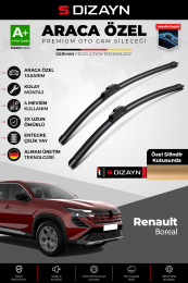 S-Dizayn Renault Boreal Ön Cam Silecek Seti 2025 Üzeri Premium Araca Özel 60-45 Cm A+ Kalite