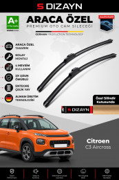 S-Dizayn Citroen C3 Aircross Ön Cam Silecek Seti 2017-2024 Premium Araca Özel 65-40 Cm  A+ Kalite