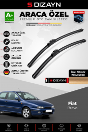 S-Dizayn Fiat Bravo Ön Cam Silecek Seti 1995-2002 Premium Araca Özel 55-48 Cm  A+ Kalite