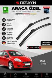 S-Dizayn Fiat Punto Ön Cam Silecek Seti 2005 Üzeri Premium Araca Özel 65-38 Cm  A+ Kalite